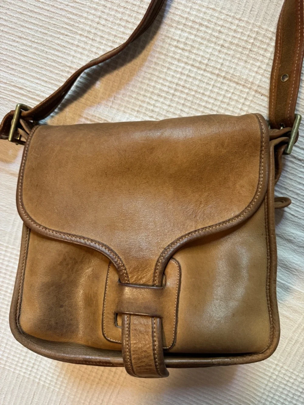 Vintage Coach Pre Creed NYC Tan Brown Leather Courier Messenger Bag 1970s - Picture 3 of 14